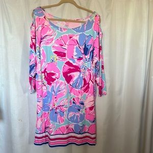 Lilly Pulitzer sliced shoulder 3/4 sleeve dress XL